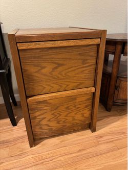Vintage wood file cabinet