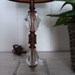 Antique Copper, Glass & Lucite Lamp