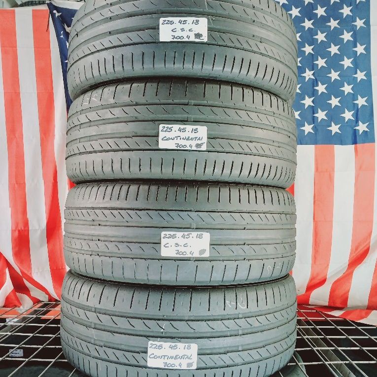 ️ 4 USED TIRES 225/45ZR18 CONTINENTAL CONTISPORTCONTACT 225/45R18 