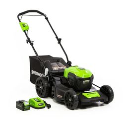 Greenworks 40V 20 Brushless Walk Behind Push Lawn Mower with 5Ah Battery and Charger