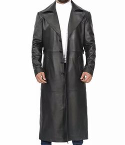 Matrix Style Real Leather Coat