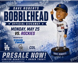 Dave Roberts Dodgers Bobblehead 5/25/26 World Champions