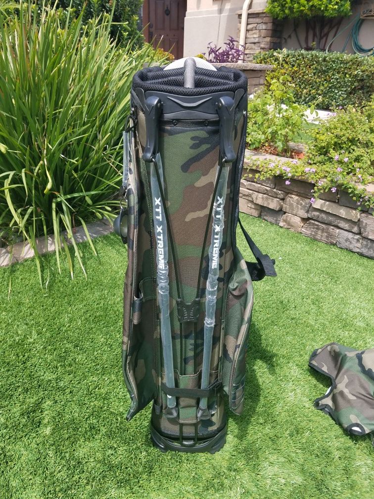 CALLAWAY XTT XTREME 6 WAY GOLF STAND BAG CAMOUFLAGE, BIRDIES FOR THE