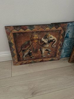 Cost plus world market elephant art  vintage