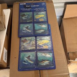 Set of 8 “Guy Harvey”metal &cork coasters