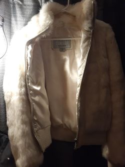 Rabbit fur Wilson leather jacket size large