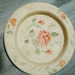 Vintage Paper Mache Rose Plate