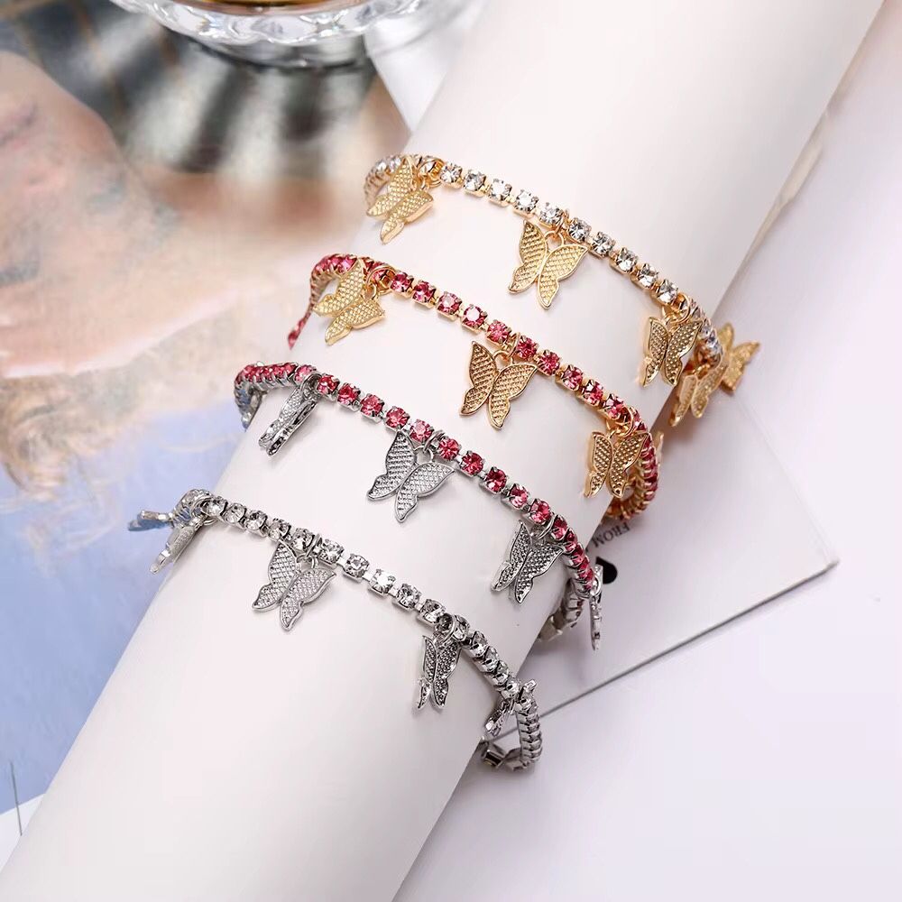 Adjustable 18k Gold Plated Butterfly Choker Necklaces