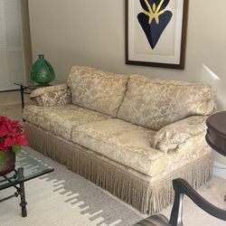 Vintage Gold Flower Embroidered Couch 