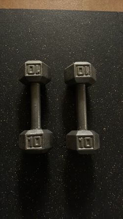 10 lb Cast Iron Hex Dumbbells Pair