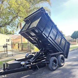 HEAVY DUTY 8 LUGS TIRES 14x8x4-12x8x4 SCISSORS HOIST SYSTEM CAPACITY 7 TON,SET RAMPS,ROLLING TARP,SPARE TIRE, 4 WHEELS ELECTRIC BRAKES, LED LIGHTS,ADJ