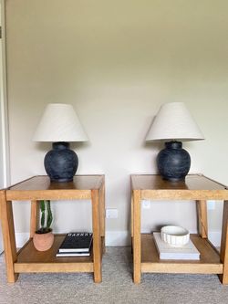 Pair of Modern Oak End Tables