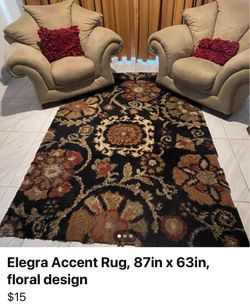 Elegra Accent Rug, 87in x 63in, floral design