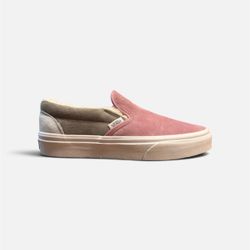 Vans Faux Fur Slip-On Sneakers Pink Gray White Sz 6.5