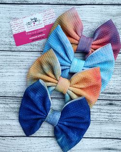 Tie dye clip bows