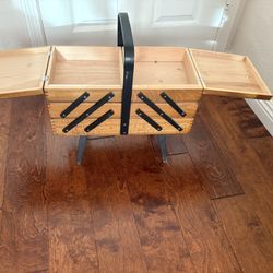 Vintage Accordion Style Sewing Box 