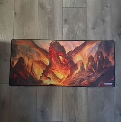 GamerMats XL Desk Mat 32"x14" – Red Dragon Art by Sandara