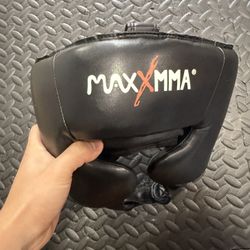 MaxxMMA Boxing / MMA Headgear – Full Face Protection, Black