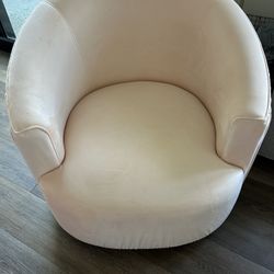 Pink Velvet Swivel Chair 