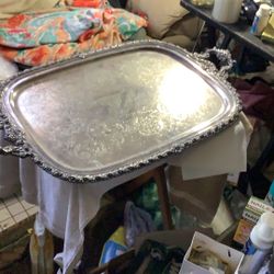 Silver Plated Bandeja Or Tray