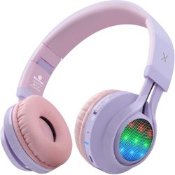 BRAND NEW Foldable Stero Wireless Bluetooth Headset with Microphone & Volume Control for PC/Tablet/TV/Travel (Purple)