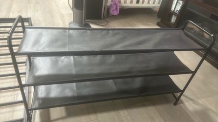 3-Tier Black Shoe Rack
