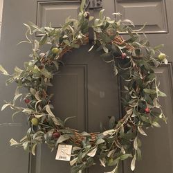 Olive Leaf Branch Wreath. New With Tags. 