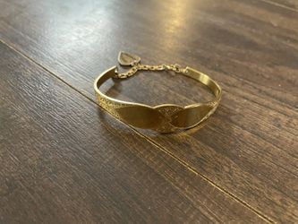 Vintage 1960s Jacoby Bender JB Gold Tone ID Bracelet with Heart Charm 6 3/4"