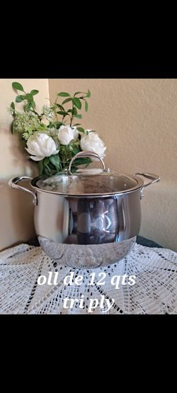OLLA DE 12 QT DE ACERO INOXIDABLE TRI PLY PRINCESS HOUSE ⚘️