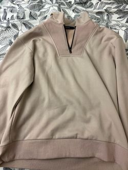 MIROL beige quarter-zip sweatshirt