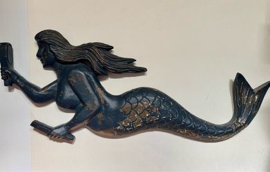 Wooden pottery barn mermaid