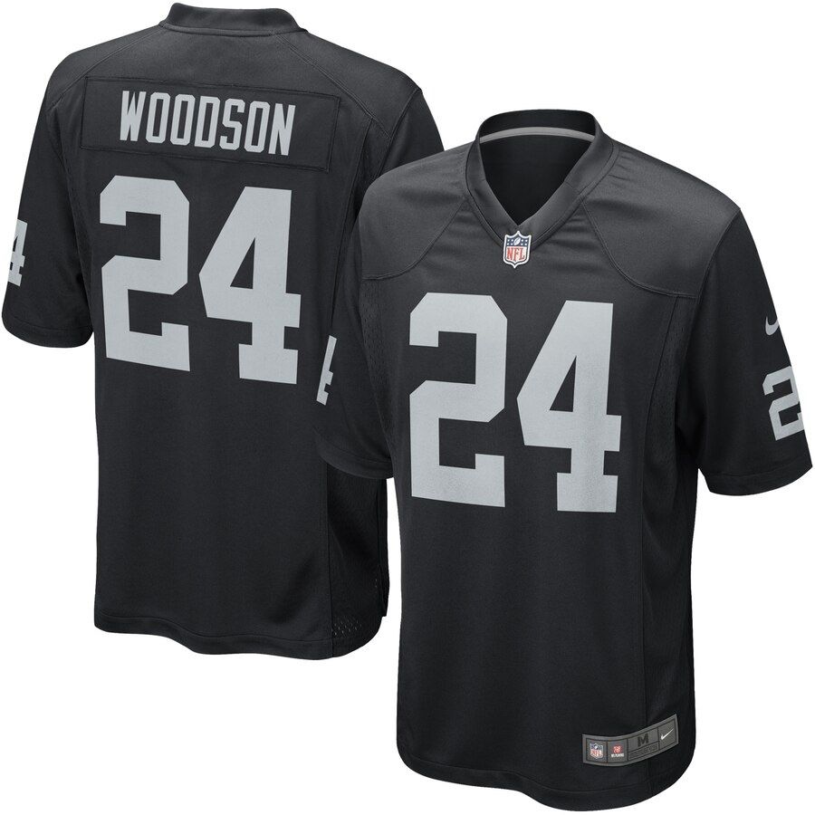 Raiders Woodson black men’s jersey in 3x