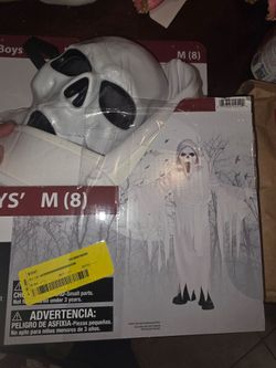 Boys Ghost Face Halloween Costume Size Medium (8)
