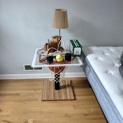 BASKETBALL HOOP END TABLE ( BASKETBALL NOT INCLUDED)