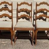 Five Vintage Solid Wood Chairs  Penn Table Company