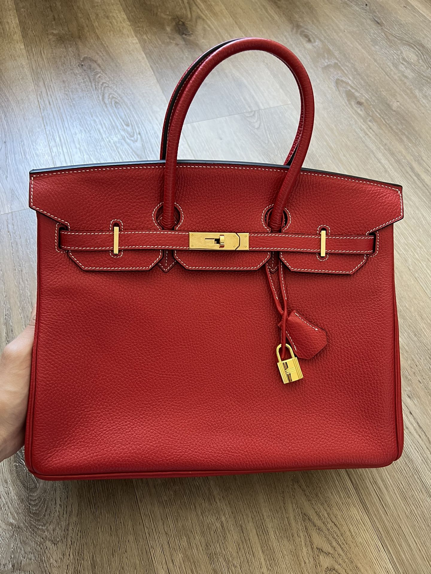 Hermes Birkin Handbag in Rouge Casaque