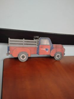 Vintage wooden NFL Collectables 18!in long truck wall plaque