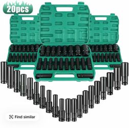 20-Piece Heavy-Duty 1/2" Drive Deep Metric Impact Socket Set