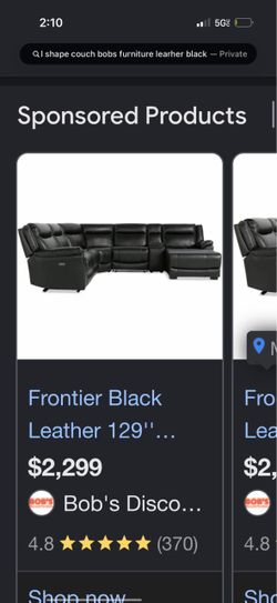 Bob's Furniture Real Leather Power Reclining Sectional with Console