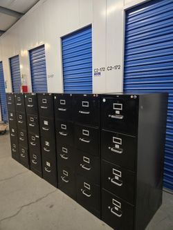 Solid metal file cabinet with key letter size hon brand