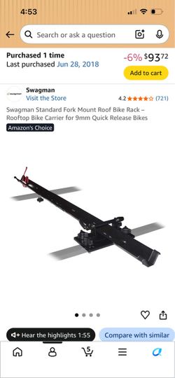 Two Swagman Standard Fork Mount Roof Bike Rack