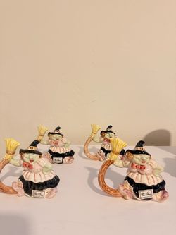 Fitz & Floyd Halloween Hoedown Witch Napkin Ring Holder Vintage Korea Rare