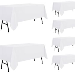 White Cloth Table Cloths 6x4 Size