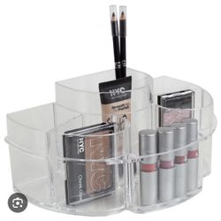 Half Moon Acrylic Cosmetic Vanity Makeup Organizer 