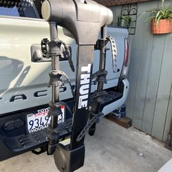 Thule 4 Bike Rack Teal Down For Easy Access  Hitch 2” Or 11/4” Good Conditions 