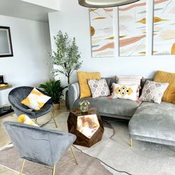 Right Chaise Sofa + 2 Chairs