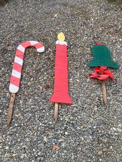 Outdoor Christmas decorations! Stick em in the ground.