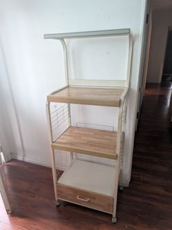 3-Tier Rolling Microwave Kitchen Cart.