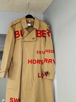 Men’s burberry horseferry trench coat size 48