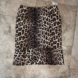 New, Size 14 Moschino Leopard Print Skirt 
